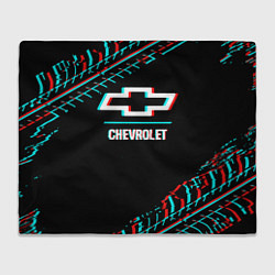 Плед Значок Chevrolet в стиле glitch на темном фоне