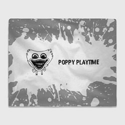 Плед флисовый Poppy Playtime glitch на светлом фоне: надпись и с, цвет: 3D-велсофт