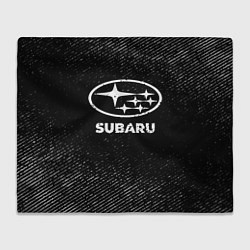 Плед Subaru с потертостями на темном фоне