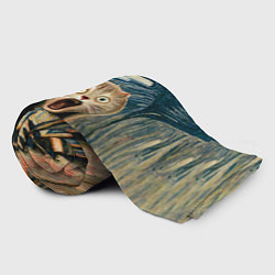 Плед флисовый Нейросеть - крик кота, цвет: 3D-велсофт — фото 2