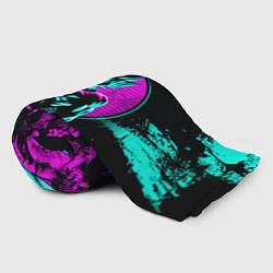 Плед флисовый Неоновый гоку блэк, цвет: 3D-велсофт — фото 2