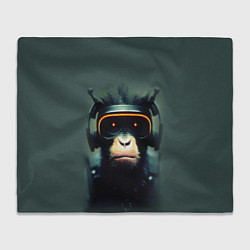 Плед флисовый Кибер-обезьяна, цвет: 3D-велсофт