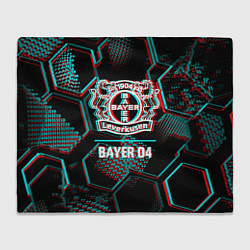 Плед Bayer 04 FC в стиле glitch на темном фоне