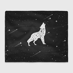 Плед флисовый Созвездие волка - волк из звезд, цвет: 3D-велсофт
