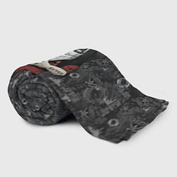 Плед флисовый Slipknot серый абстрактный фон, цвет: 3D-велсофт — фото 2