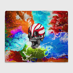 Плед флисовый Крутой череп - Авангард, цвет: 3D-велсофт