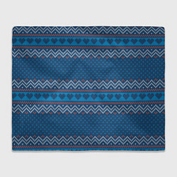 Плед Вязанный стиль - сердечки