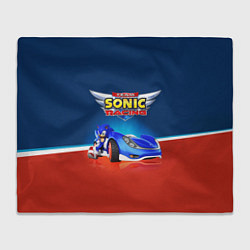 Плед флисовый Team Sonic Racing - Ёжик и его точило, цвет: 3D-велсофт