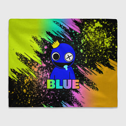 Плед флисовый Rainbow Friends - Blue, цвет: 3D-велсофт