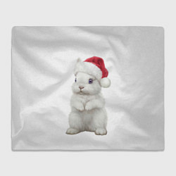 Плед флисовый Рождественский крольчонок, цвет: 3D-велсофт