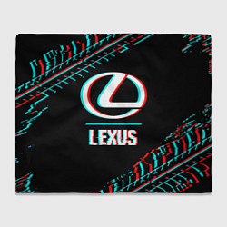 Плед флисовый Значок Lexus в стиле glitch на темном фоне, цвет: 3D-велсофт