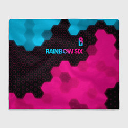 Плед Rainbow Six - neon gradient: символ сверху
