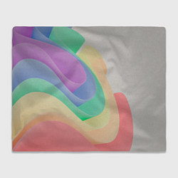 Плед флисовый Волнообразные разноцветные листы, цвет: 3D-велсофт
