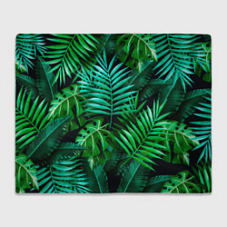Плед флисовый Тропические растения - текстура, цвет: 3D-велсофт