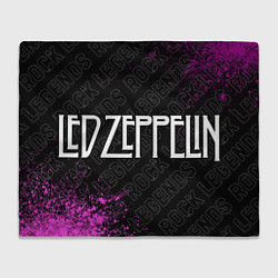 Плед флисовый Led Zeppelin rock legends: надпись и символ, цвет: 3D-велсофт