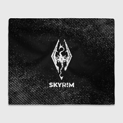 Плед Skyrim с потертостями на темном фоне