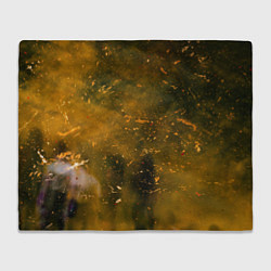 Плед флисовый Чёрный туман и золотые краски, цвет: 3D-велсофт