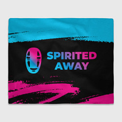 Плед флисовый Spirited Away - neon gradient: надпись и символ, цвет: 3D-велсофт