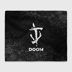 Плед флисовый Doom с потертостями на темном фоне, цвет: 3D-велсофт