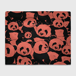 Плед флисовый С красными пандами, цвет: 3D-велсофт
