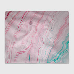 Плед флисовый Розовые и голубые линии и краски, цвет: 3D-велсофт