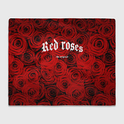 Плед флисовый Красный розы, цвет: 3D-велсофт