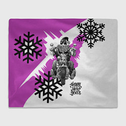 Плед New Year: Santa Biker