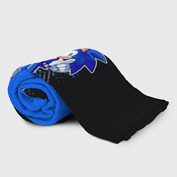 Плед флисовый Соник на синем фоне, цвет: 3D-велсофт — фото 2