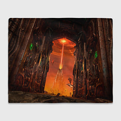 Плед флисовый Doom врата ада, цвет: 3D-велсофт