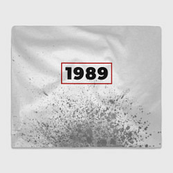 Плед флисовый 1989 - в красной рамке на светлом, цвет: 3D-велсофт