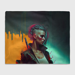 Плед Cyberpunk girl art