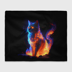 Плед флисовый Огненная кошка, цвет: 3D-велсофт