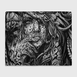 Плед флисовый Девушка монохром, цвет: 3D-велсофт