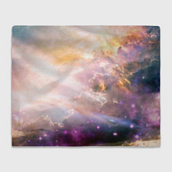 Плед флисовый Аморфное абстрактное космическое красочное небо, цвет: 3D-велсофт