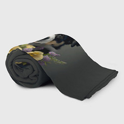 Плед флисовый Щенок с цветами, цвет: 3D-велсофт — фото 2
