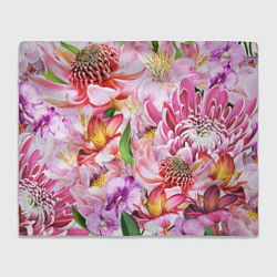 Плед флисовый Цветочный рай, цвет: 3D-велсофт