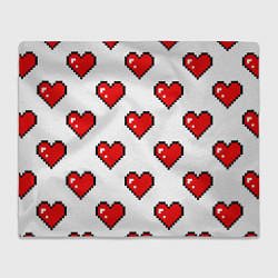 Плед Сердца в стиле пиксель-арт