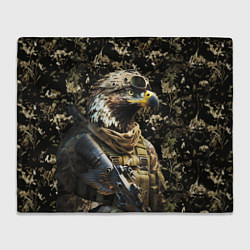 Плед флисовый Орел боец спецназа, цвет: 3D-велсофт