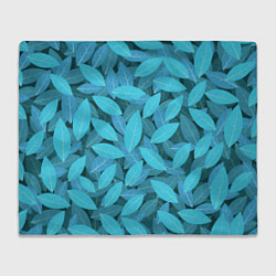 Плед флисовый Бирюзовые листья, цвет: 3D-велсофт