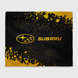 Плед Subaru - gold gradient: надпись и символ
