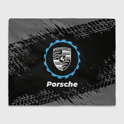 Плед Porsche в стиле Top Gear со следами шин на фоне