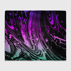 Плед флисовый Неоновые цвета брызги краски гранжевая текстура, цвет: 3D-велсофт