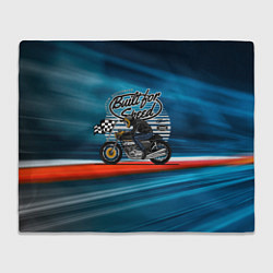 Плед флисовый Гонщик мотоциклист, цвет: 3D-велсофт