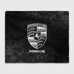 Плед Porsche с потертостями на темном фоне