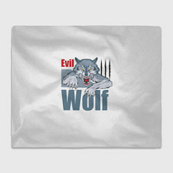 Плед флисовый Злой волк - оскал, цвет: 3D-велсофт