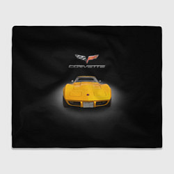 Плед флисовый Американский маслкар Chevrolet Corvette Stingray, цвет: 3D-велсофт