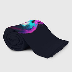 Плед флисовый Хомяк в неоновых красках, цвет: 3D-велсофт — фото 2