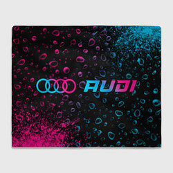 Плед Audi - neon gradient: надпись и символ