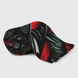 Плед флисовый Черные плашки на красном фоне, цвет: 3D-велсофт — фото 2