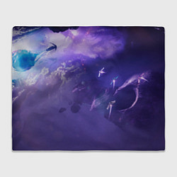 Плед флисовый Фиолетовый необъятный космос, цвет: 3D-велсофт